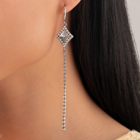 paparazzi Jewelry - Soft -Hearted Sentiment - White Hoop Earring